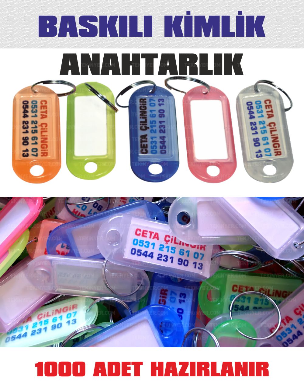 Apart için Baskılı Şeffaf Kimlik Anahtarlık