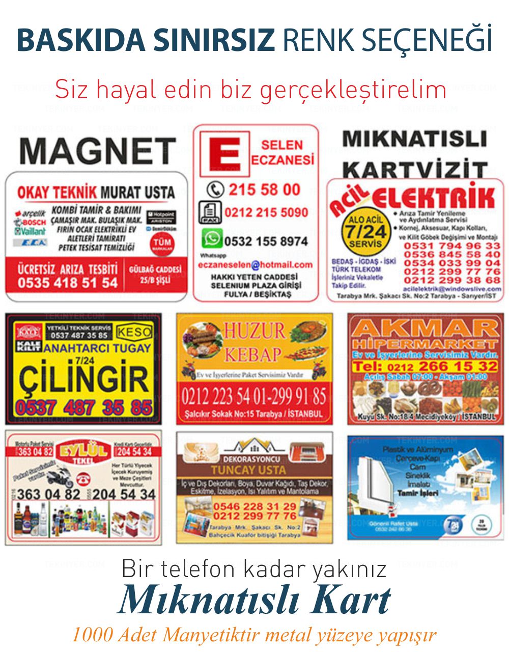 Beşiktaş Mıknatıslı Kartvizit Sınırsız Renk Baskı Seçeneği