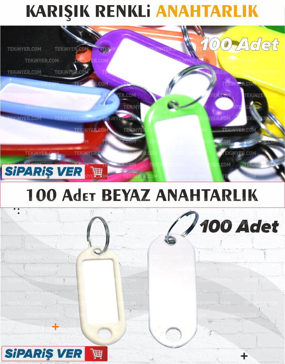 Halkalı Plastik Anahtarlık Alt Yapışma Payı