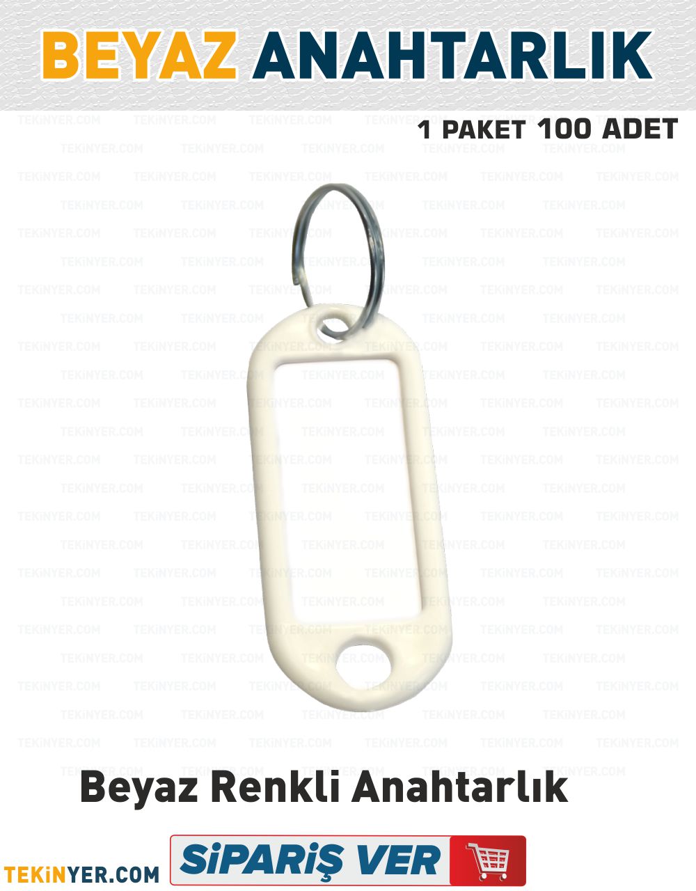 Beyaz Plastik Anahtarlık
