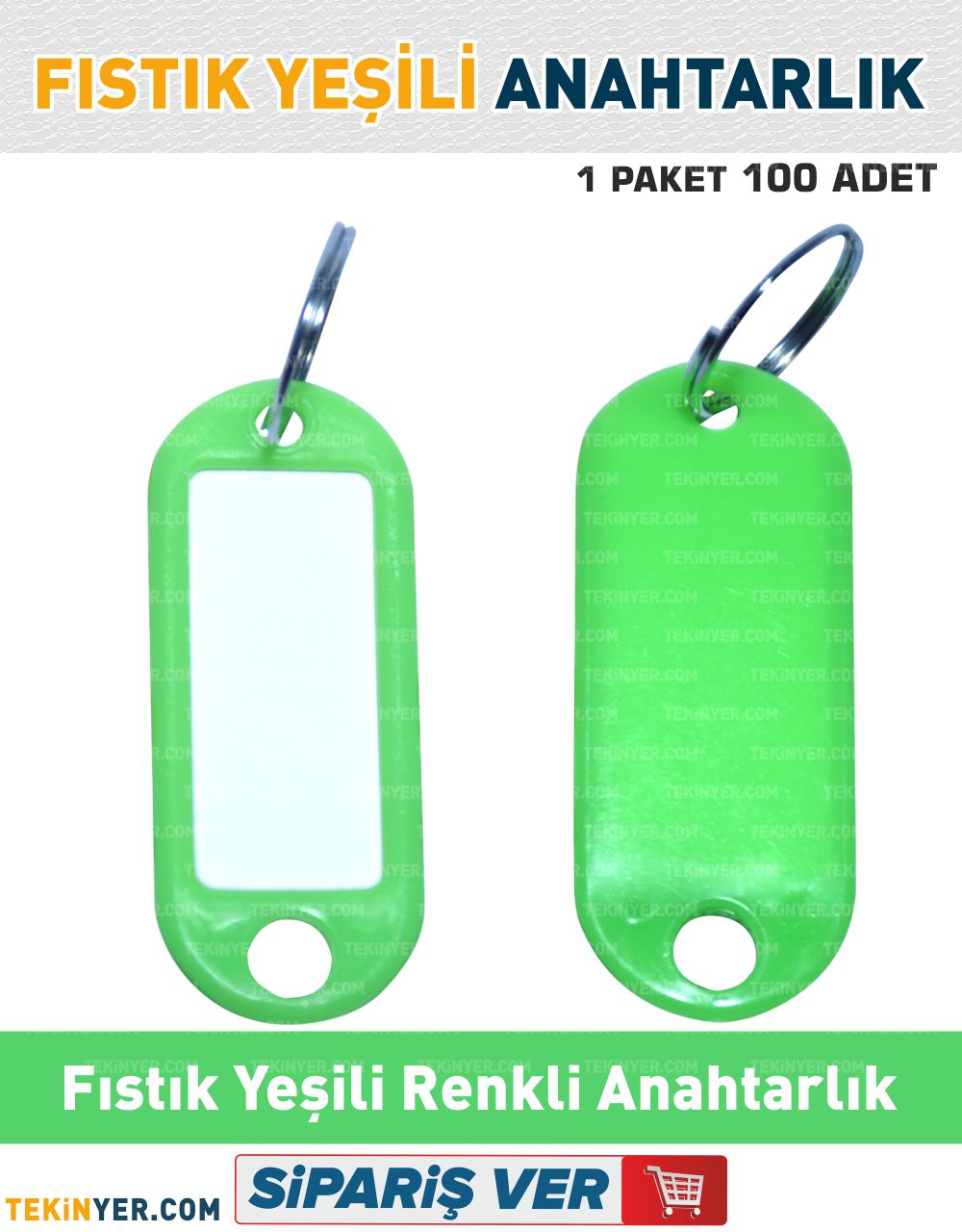 Fıstık Yeşili Plastik Anahtarlık