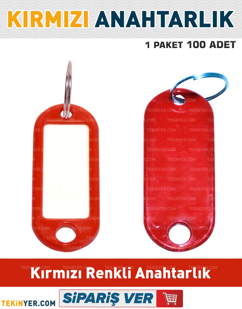Kırmızı Plastik Anahtarlık