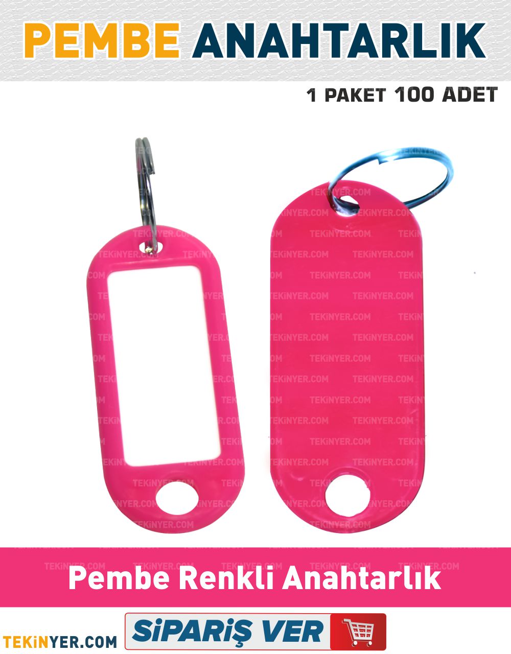 Pembe Renkli Plastik Anahtarlık