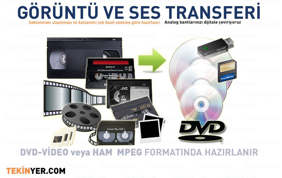 VHS-C ve EC-45 Kasetten Kayıt Aktarım