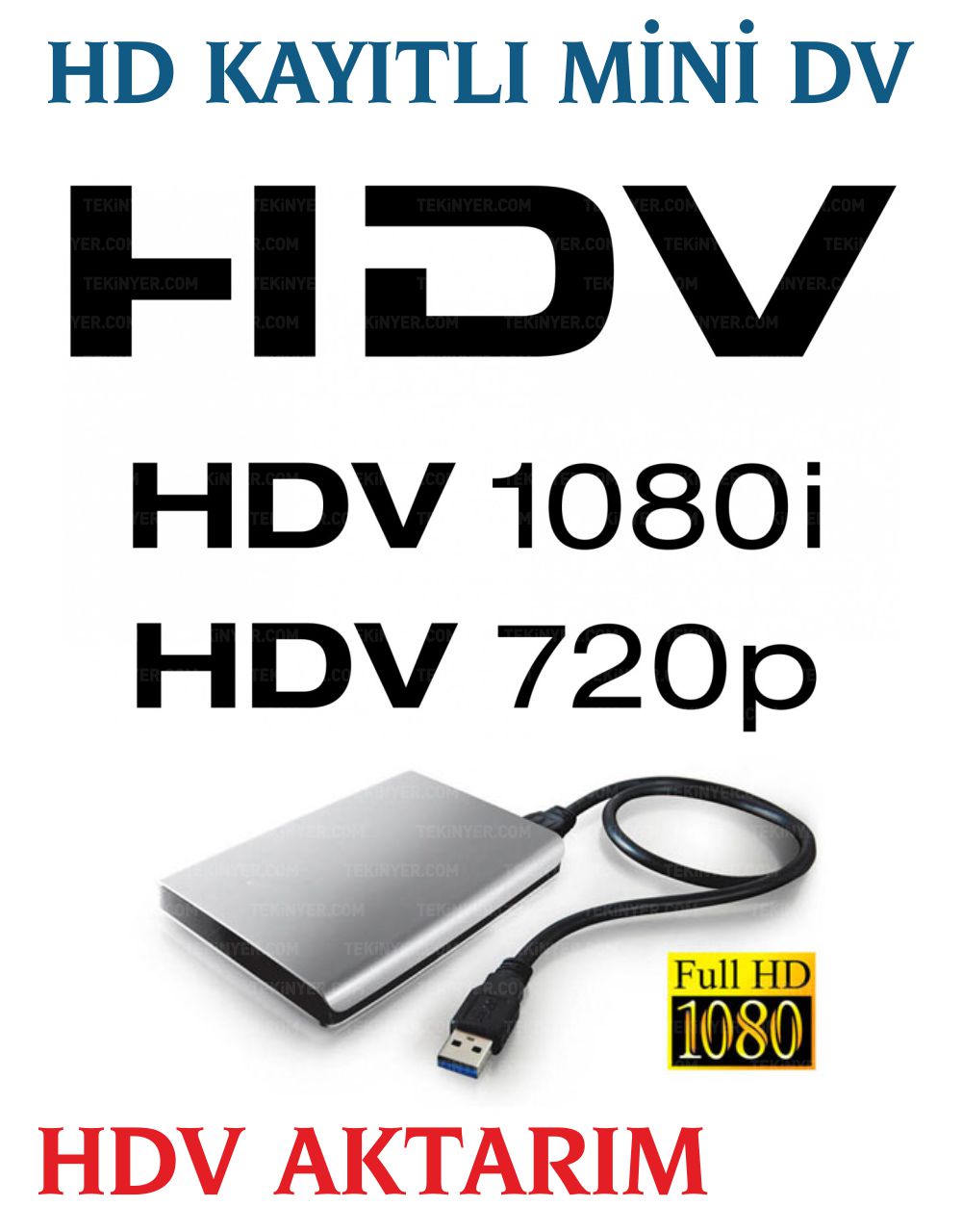 Mini HD-HDV Kasetten Kayıt Aktarım Eski Kaset Görüntü ve Ses Aktarımı