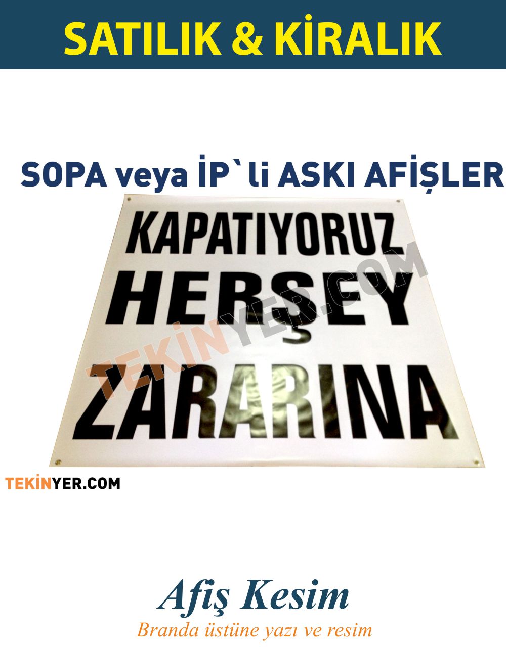 Branda Afiş Ölçüleri Afiş Branda Düz Giyotin Kesim