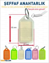  Şeffaf Kapaklı Plastik Anahtarlık