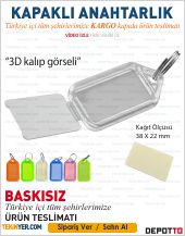  Şeffaf Kapaklı Plastik Anahtarlık