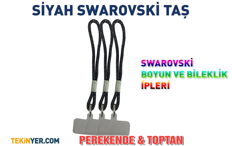 İpli Swarovski Taşlı Telefon Boyun Askısı 